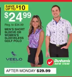 Dunham's Sports MEN'S SHORT SLEEVE OR WOMEN'S SLEEVELESS GOLF POLO offer
