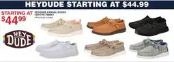 Dunham's Sports HEYDUDE CASUAL SHOES FOR THE FAMILY offer