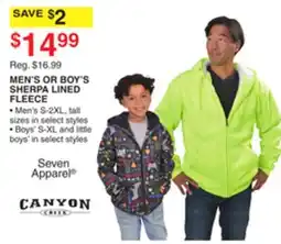 Dunham's Sports MEN'S OR BOY'S SHERPA LINED FLEECE offer