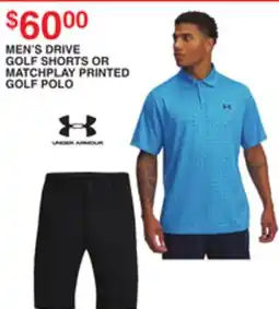 Dunham's Sports MEN'S DRIVE GOLF SHORTS OR MATCHPLAY PRINTED POLO offer