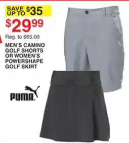 Dunham's Sports MEN'S CAMINO GOLF SHORTS OR WOMEN'S POWERSHAPE GOLF SKIRT offer