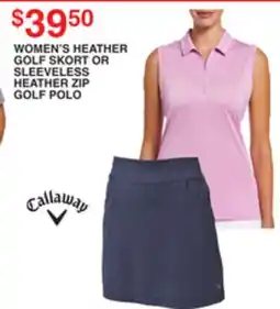Dunham's Sports WOMEN'S HEATHER GOLF SKORT OR SLEEVELESS HEATHER ZIP GOLF POLO offer