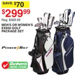 Dunham's Sports MEN'S OR WOMEN'S EX850 GOLF PACKAGE SET offer