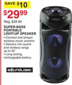 Dunham's Sports SUPER-BASS PORTABLE LIGHT-UP SPEAKER offer