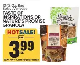 Food Lion Taste of Inspirations or Nature’s Promise Granola offer