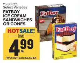 Food Lion FatBoy Ice Cream Sandwiches or Cones offer