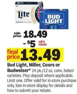 Meijer Bud Light, Miller, Coors or Budweiser offer
