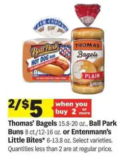 Meijer Thomas’ Bagels, Ball Park Buns, Entenmann’s Little Bites offer