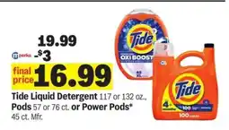 Meijer Tide Liquid Detergent or Pods offer