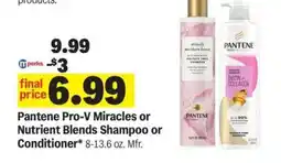 Meijer Pantene Pro-V Miracles or Nutrient Blends Shampoo or Conditioner offer
