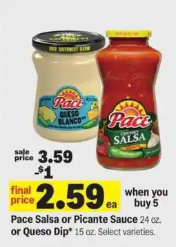 Meijer Pace Salsa or Picante Sauce or Queso Dip offer