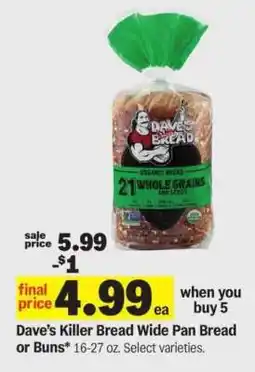 Meijer Dave's Killer Bread Wide Pan Bread or Buns offer