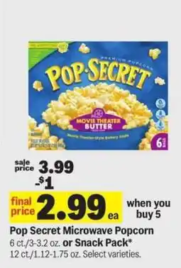 Meijer Pop Secret Microwave Popcorn offer