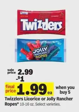 Meijer Twizzlers Licorice or Jolly Rancher Ropes offer