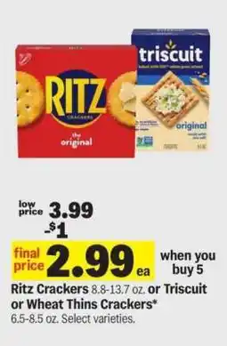 Meijer Ritz Crackers or Triscuit or Wheat Thins Crackers offer