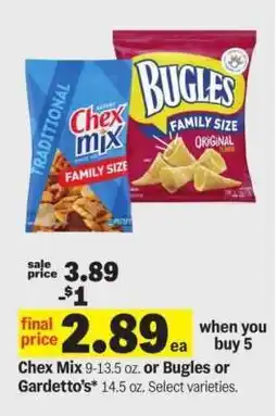 Meijer Chex Mix or Bugles or Gardetto's offer