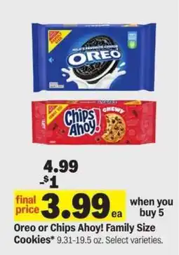 Meijer Oreo or Chips Ahoy Family Size Cookies offer