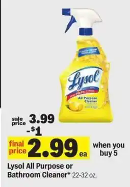 Meijer Lysol All Purpose or Bathroom Cleaner offer