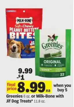 Meijer Greenies or Milk-Bone with Jif Dog Treats offer