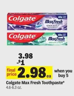 Meijer Colgate Max Fresh Toothpaste offer