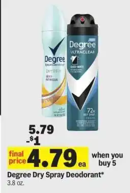 Meijer Degree Dry Spray Deodorant offer