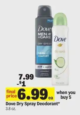 Meijer Dove Dry Spray Deodorant offer