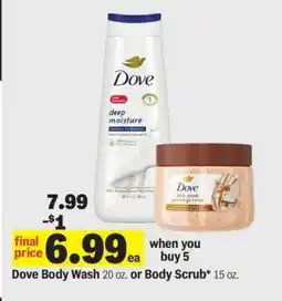 Meijer Dove Body Wash or Body Scrub offer