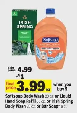 Meijer Softsoap or Irish Spring offer