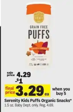 Meijer Serenity Kids Puffs Organic Snacks offer