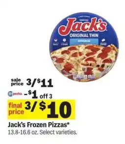 Meijer Jack's Frozen Pizzas offer