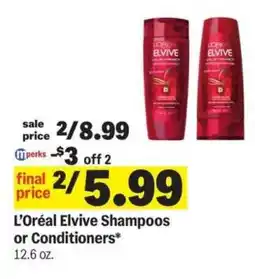 Meijer L'Oreal Elvive Shampoos or Conditioners offer