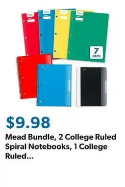 Sam's Club Mead Bundle, 2 College Ruled Spiral Notebooks, 1 College Ruled Composition Book, 4 Paper Folders offer