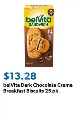 Sam's Club belVita Dark Chocolate Creme Breakfast Biscuits 25 pk offer