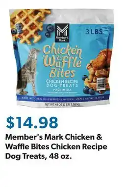 Sam's Club Member's Mark Chicken & Waffle Bites Chicken Recipe Dog Treats, 48 oz offer