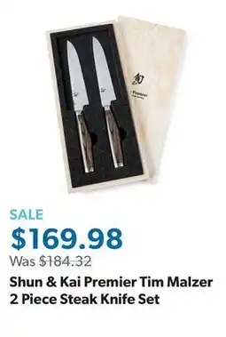 Sam's Club Shun & Kai Premier Tim Malzer 2 Piece Steak Knife Set offer