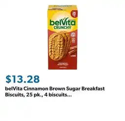 Sam's Club belVita Cinnamon Brown Sugar Breakfast Biscuits, 25 pk., 4 biscuits per pack offer