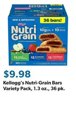 Sam's Club Kellogg's Nutri-Grain Bars Variety Pack, 1.3 oz., 36 pk offer