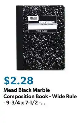 Sam's Club Mead Black Marble Composition Book - Wide Rule - 9-3/4 x 7-1/2 - 100 Sheets offer
