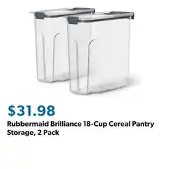 Sam's Club Rubbermaid Brilliance 18-Cup Cereal Pantry Storage, 2 Pack offer