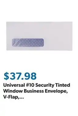 Sam's Club Universal #10 Security Tinted Window Business Envelope, V-Flap, White, 500ct offer