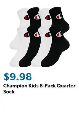 Sam's Club Champion Kids 8-Pack Quarter Sock offer