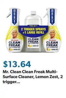 Sam's Club Mr. Clean Clean Freak Multi-Surface Cleaner, Lemon Zest, 2 trigger sprays + refill offer