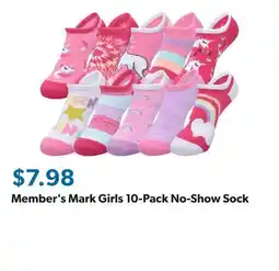 Sam's Club Member's Mark Girls 10-Pack No-Show Sock offer
