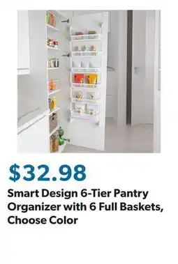 Sam's Club Smart Design 6-Tier Pantry Organizer with 6 Full Baskets, Choose Color offer