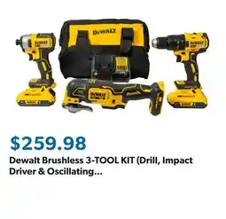 Sam's Club Dewalt Brushless 3-TOOL KIT (Drill, Impact Driver & Oscillating Multi-Tool) offer
