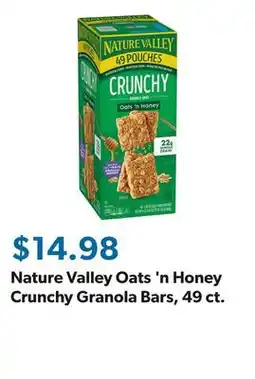 Sam's Club Nature Valley Oats 'n Honey Crunchy Granola Bars, 49 ct offer