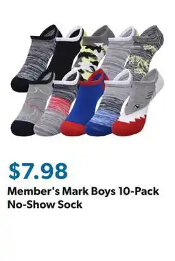 Sam's Club Member's Mark Boys 10-Pack No-Show Sock offer