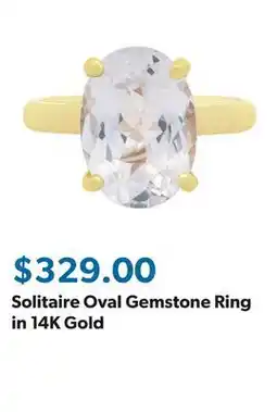 Sam's Club Solitaire Oval Gemstone Ring in 14K Gold offer