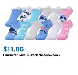 Sam's Club Character Girls 12-Pack No-Show Sock offer