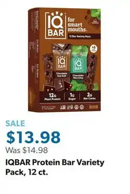 Sam's Club IQBAR Protein Bar Variety Pack, 12 ct offer